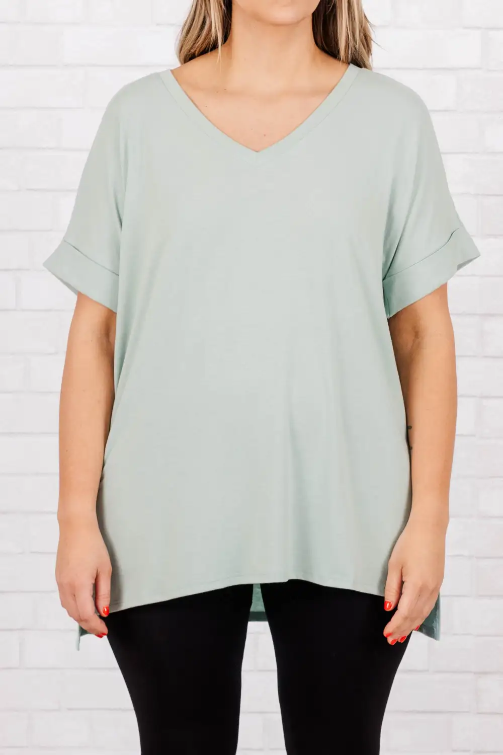Comfy Travels Top, Dusty Green