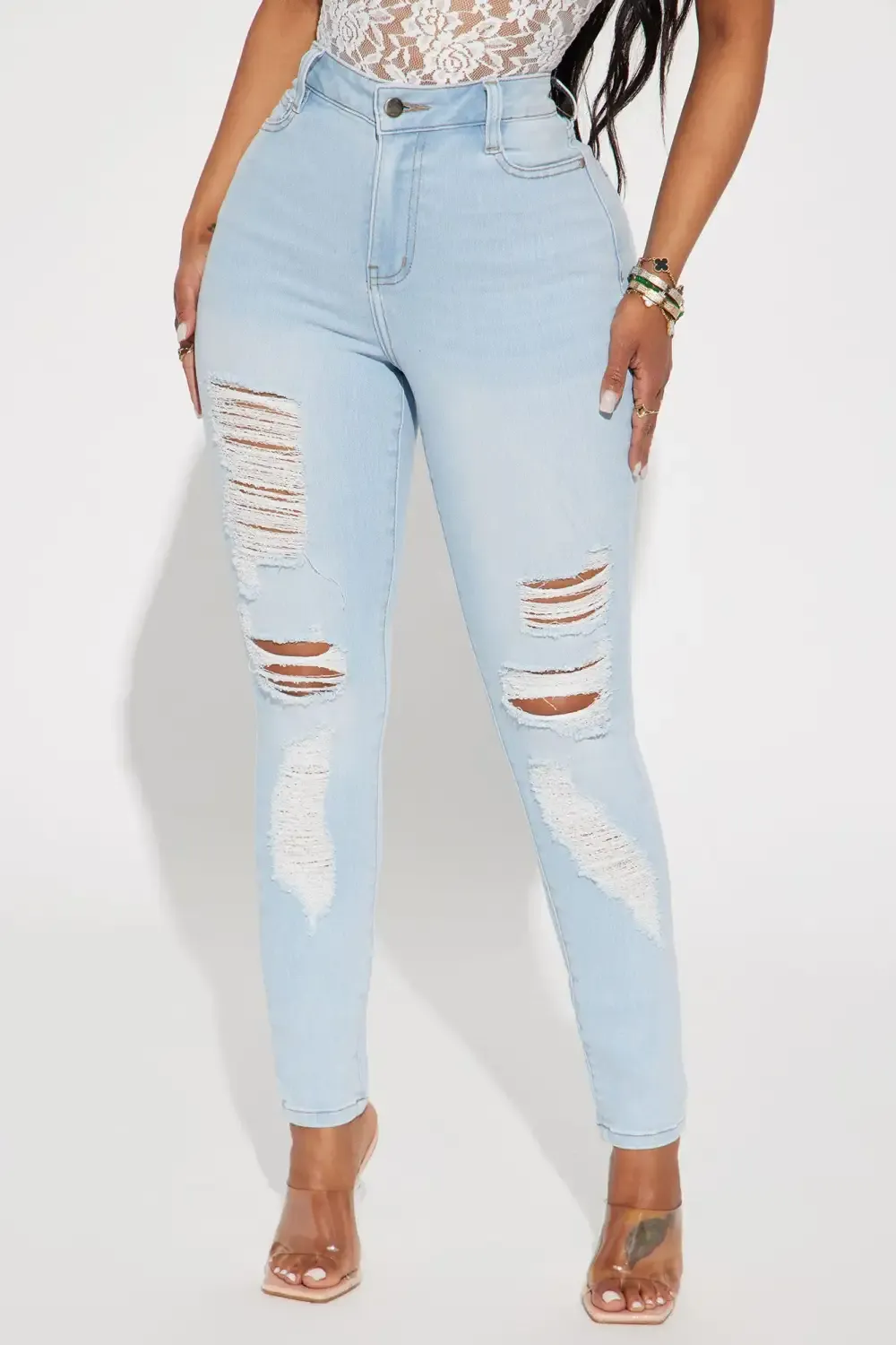 Fantasea Nights High Rise Jeans - Light Blue