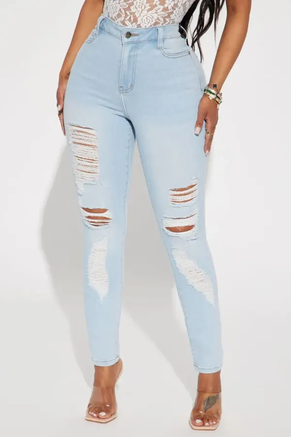 Fantasea Nights High Rise Jeans - Light Blue