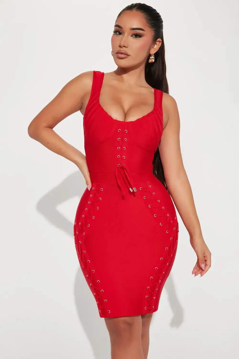 Keira Bandage Mini Dress - Red