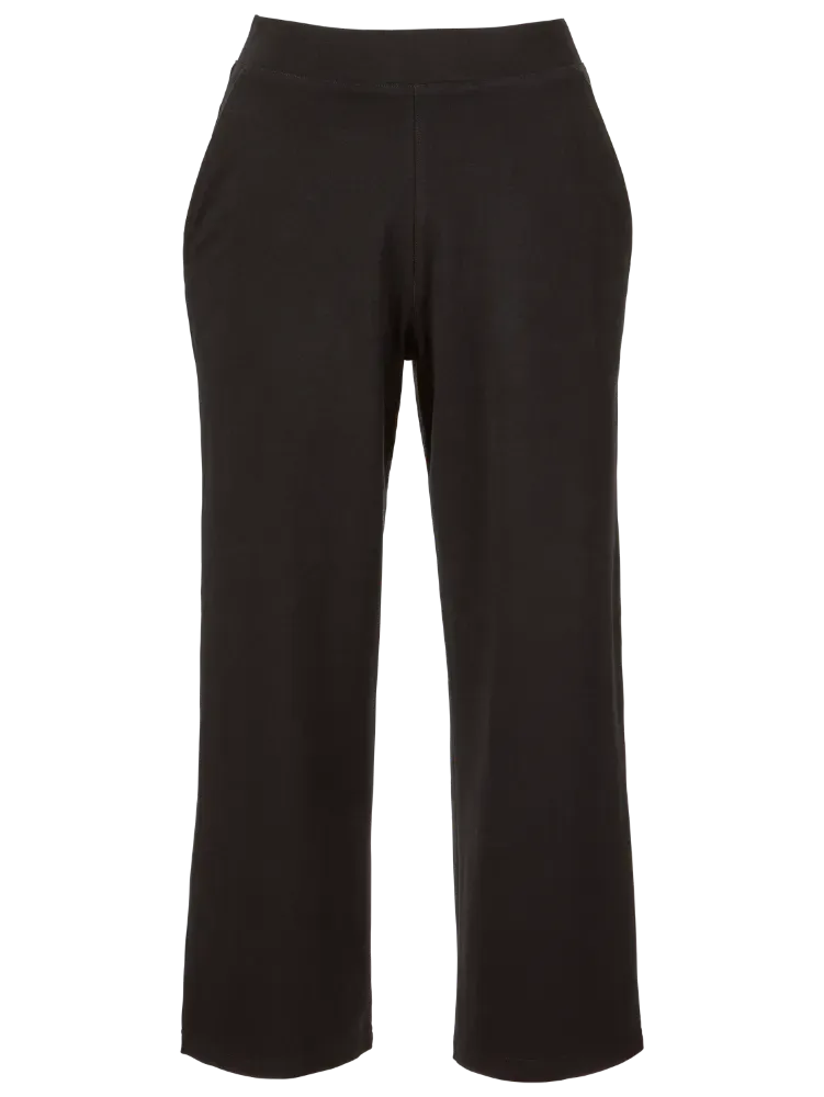 Easy-Fit Wide-Leg Knit Crop Pants