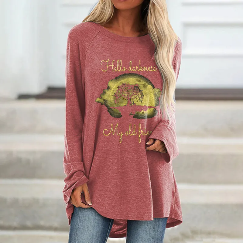 Hello Darkness My Old Friend Printed Loose T-shirt
