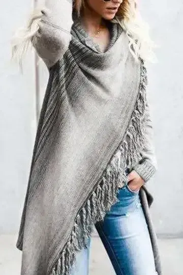 Striped Shawl Sweater 2 Styles