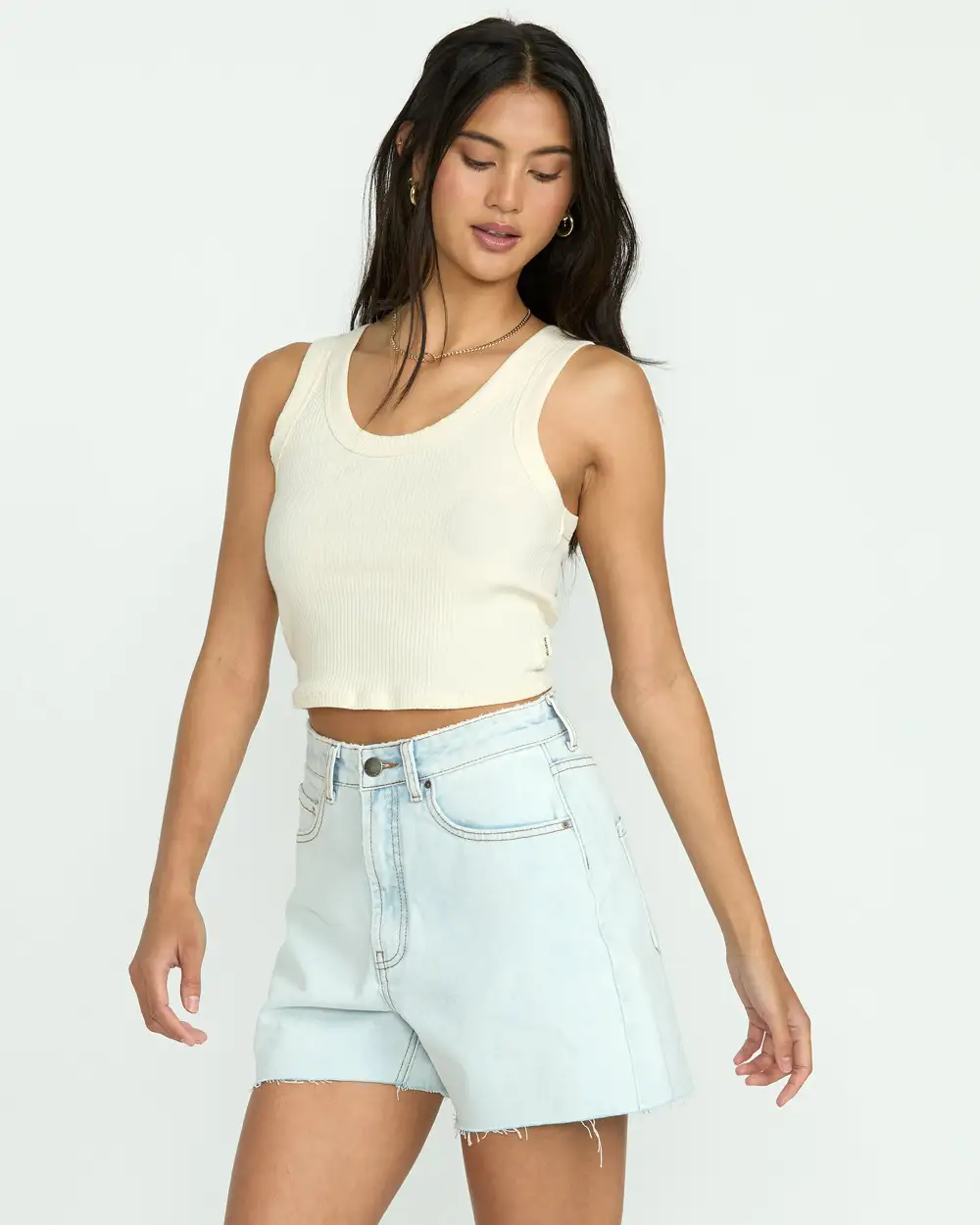 Riley Cut-Off Denim Shorts - Acid Wash