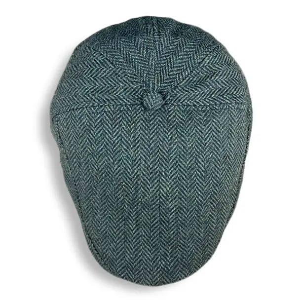 The Original 5-Panel Boston Scally Cap - Dark Olive Green Herringbone