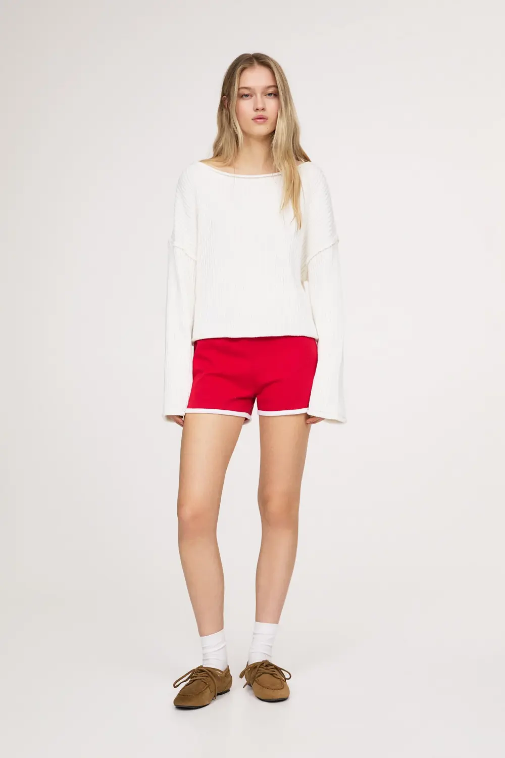 Jersey cropped canalé