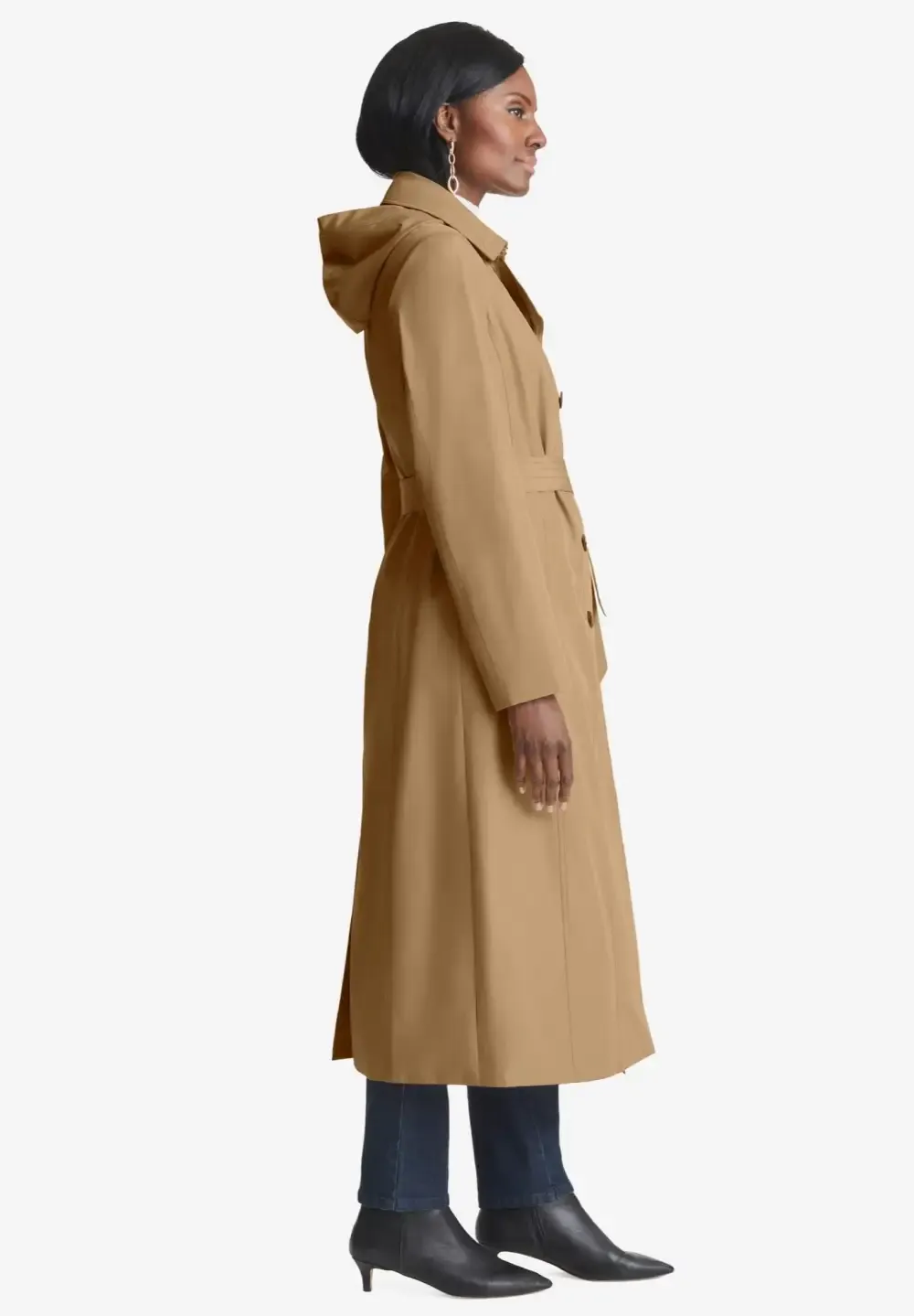 Double Breasted Long Trench Raincoat