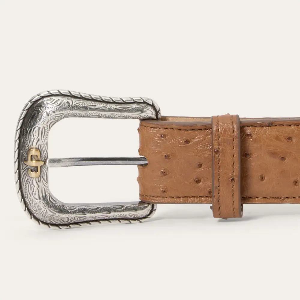Ostrich Western Tab Belt