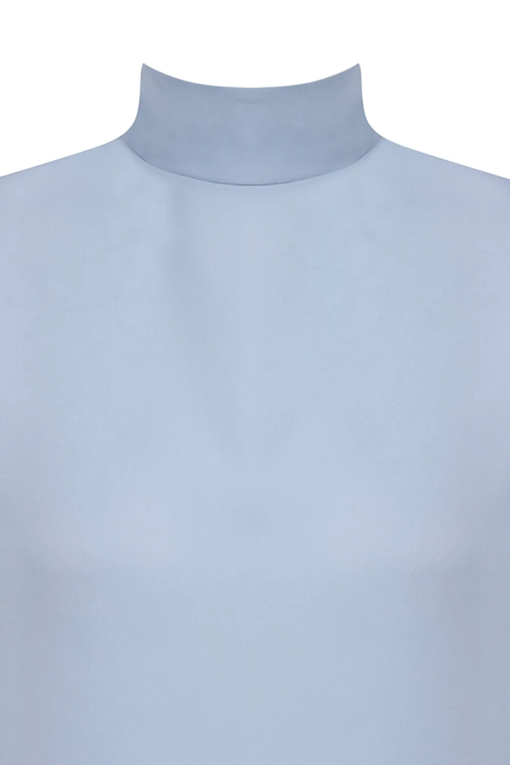 High Neck Blouse-Blue