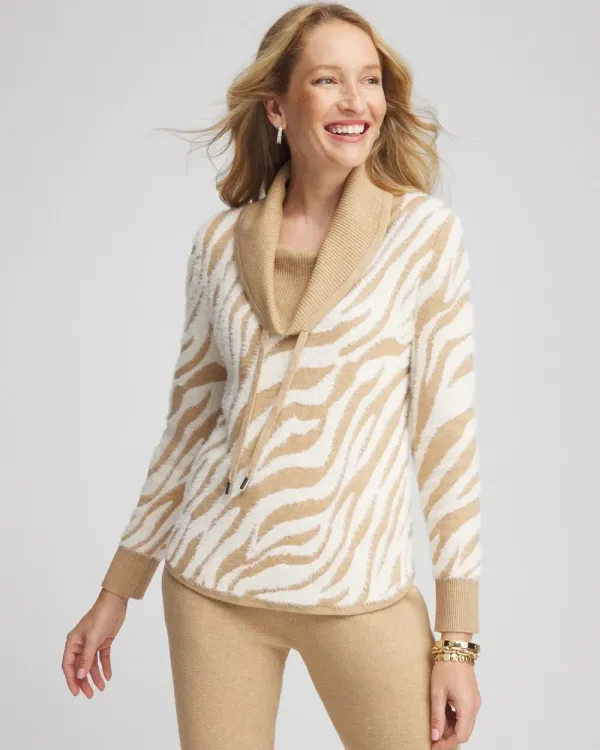Zenergy® Zebra Cowl-Neck Top