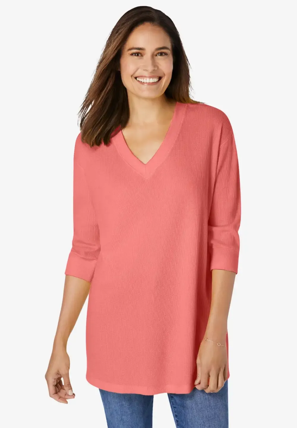 Three-Quarter Sleeve Thermal Sweatshirt