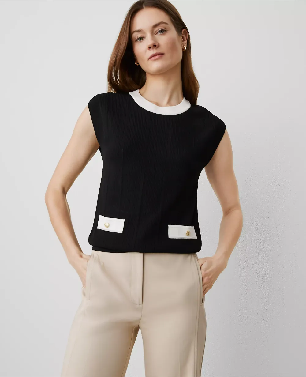 Tipped Relaxed Sweater Shell