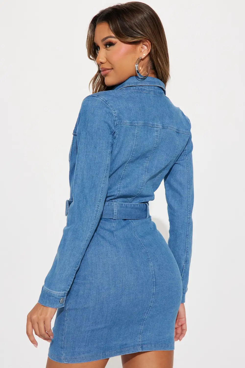 Doing Me Denim Mini Dress - Medium Wash