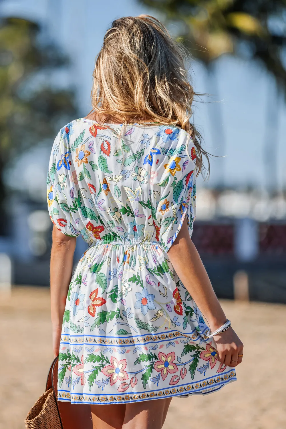 Vibrant Vibes Floral Cover-Up Mini Dress