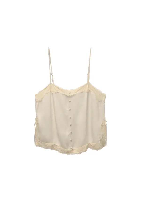 Strappy lace-trimmed camisole top