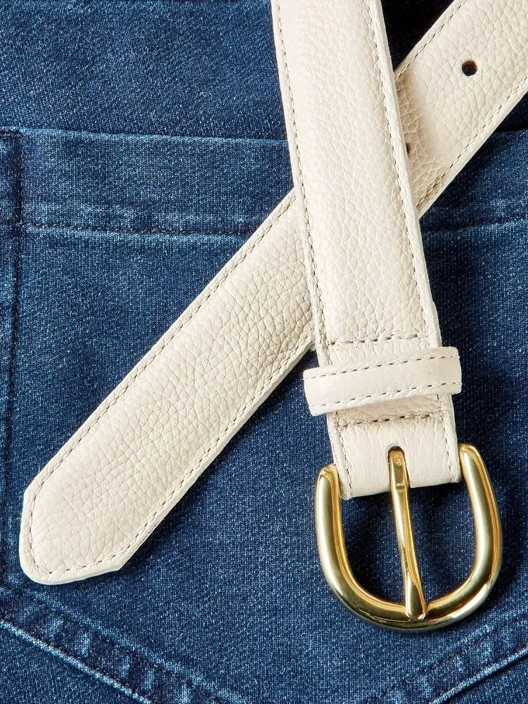 Women's Pebble-Grain Leather Dress Belt