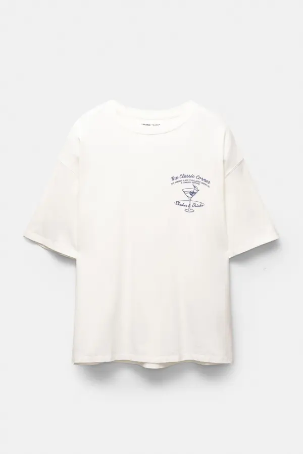 Camiseta blanca gráfico servilletas