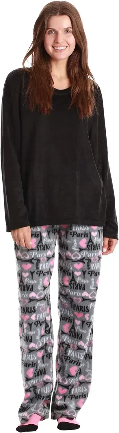 Women’s Pajama Pant Set - Nightgown with Matching Socks