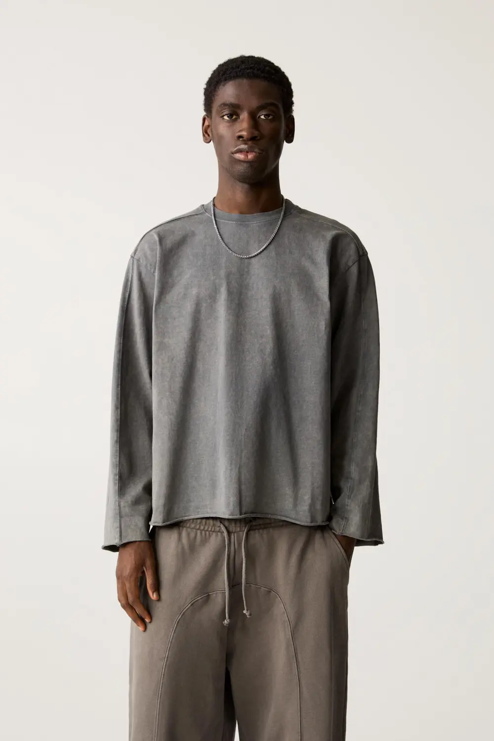 Faded T-shirt with frayed hem