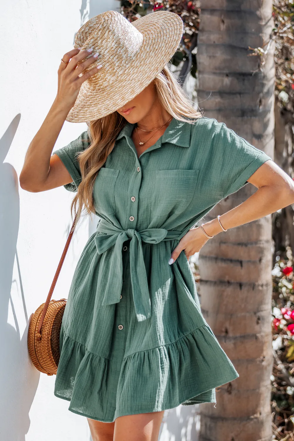 Evergreen Vibes Sage Midi Dress