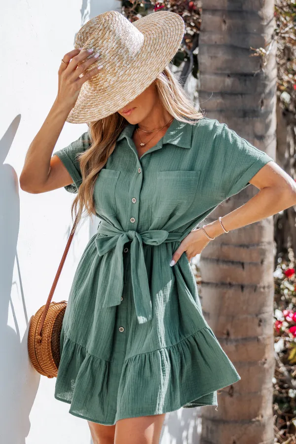 Evergreen Vibes Sage Midi Dress