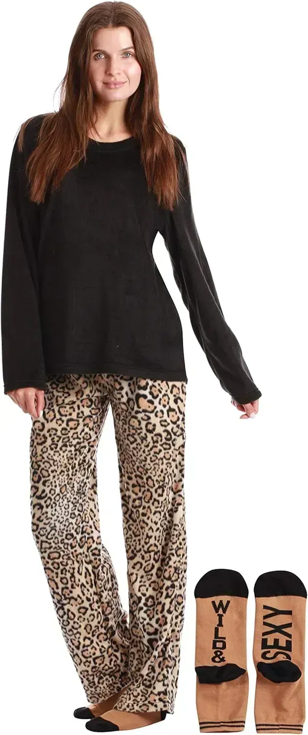 Women’s Pajama Pant Set - Nightgown with Matching Socks