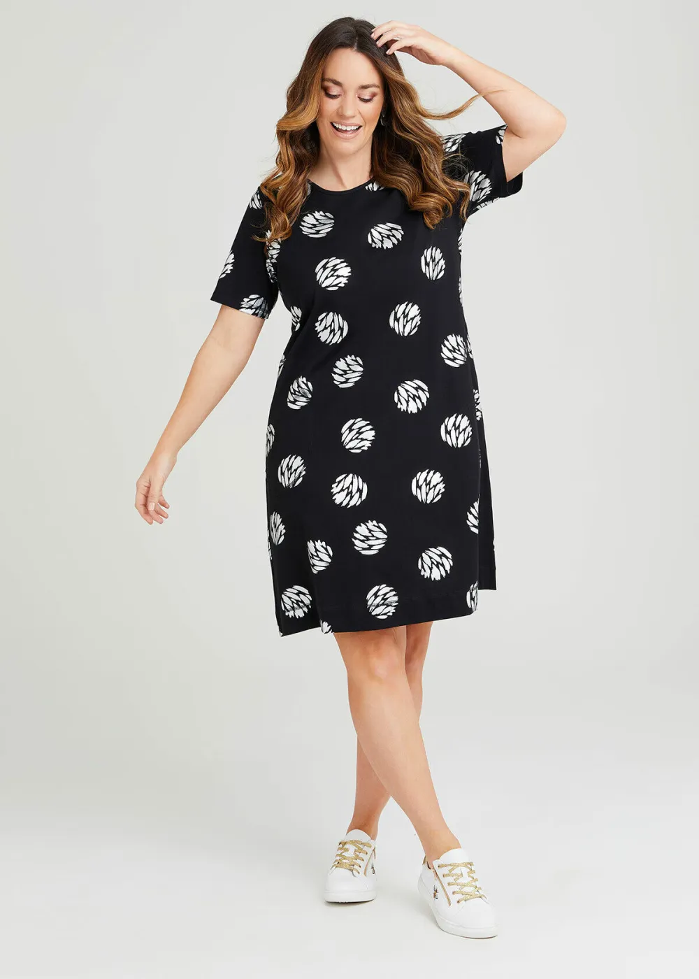 Cotton Foil Spot Dress