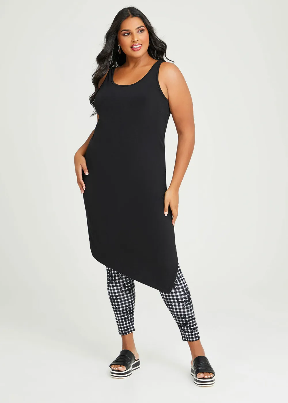 Natural Floral Check Legging