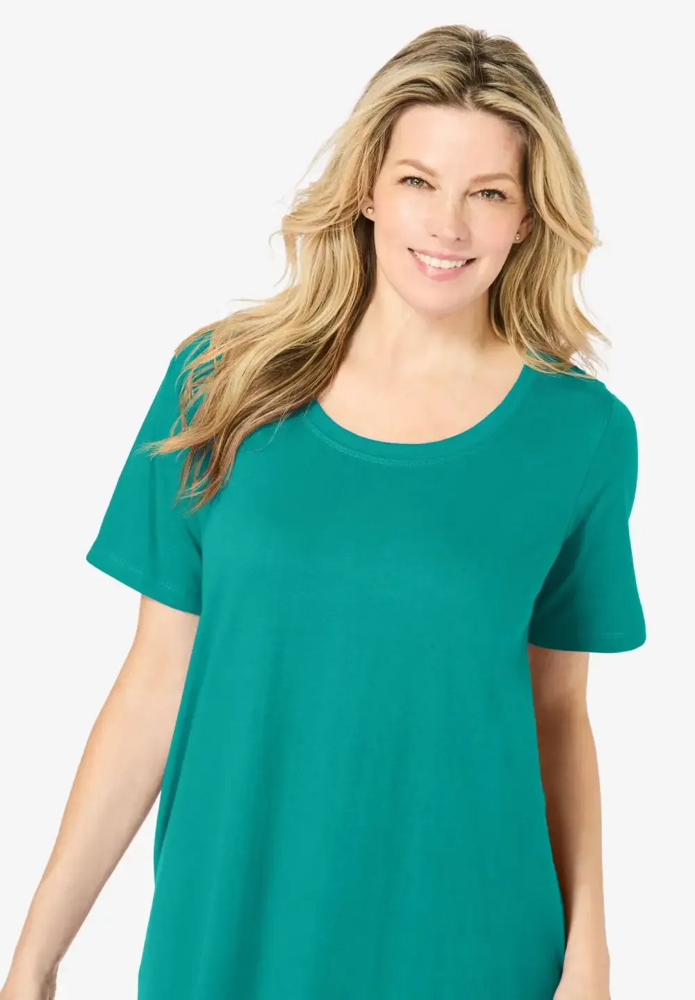 Perfect Short-Sleeve Scoopneck Maxi Tee Dress