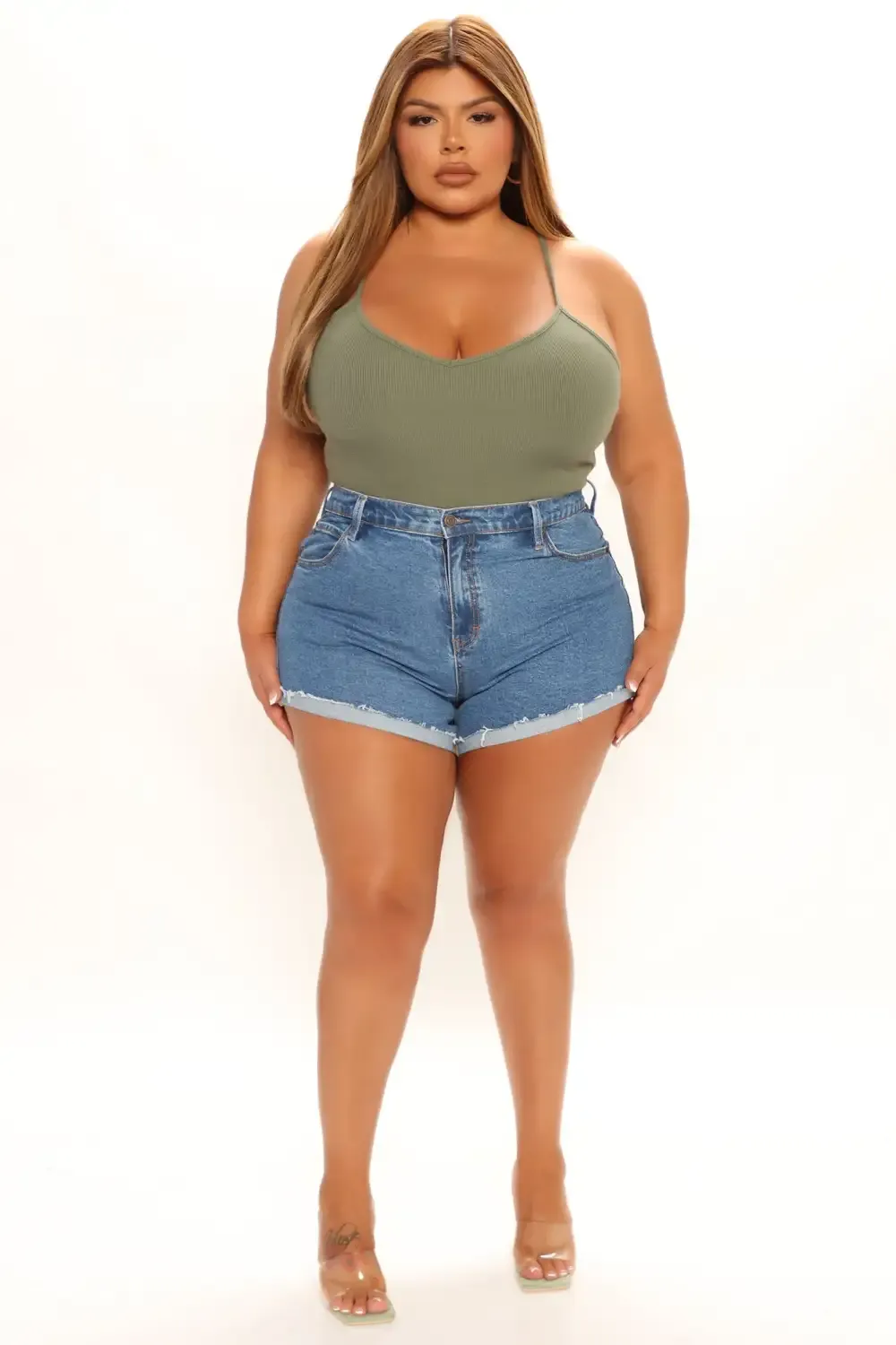 What A Throwback Cheeky Stretch Denim Shorts - Dark Denim