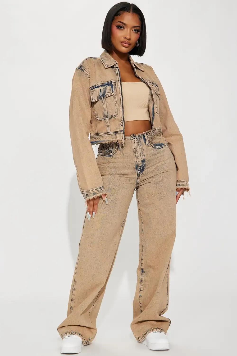 Coffee Break Straight Leg Jeans - Mocha