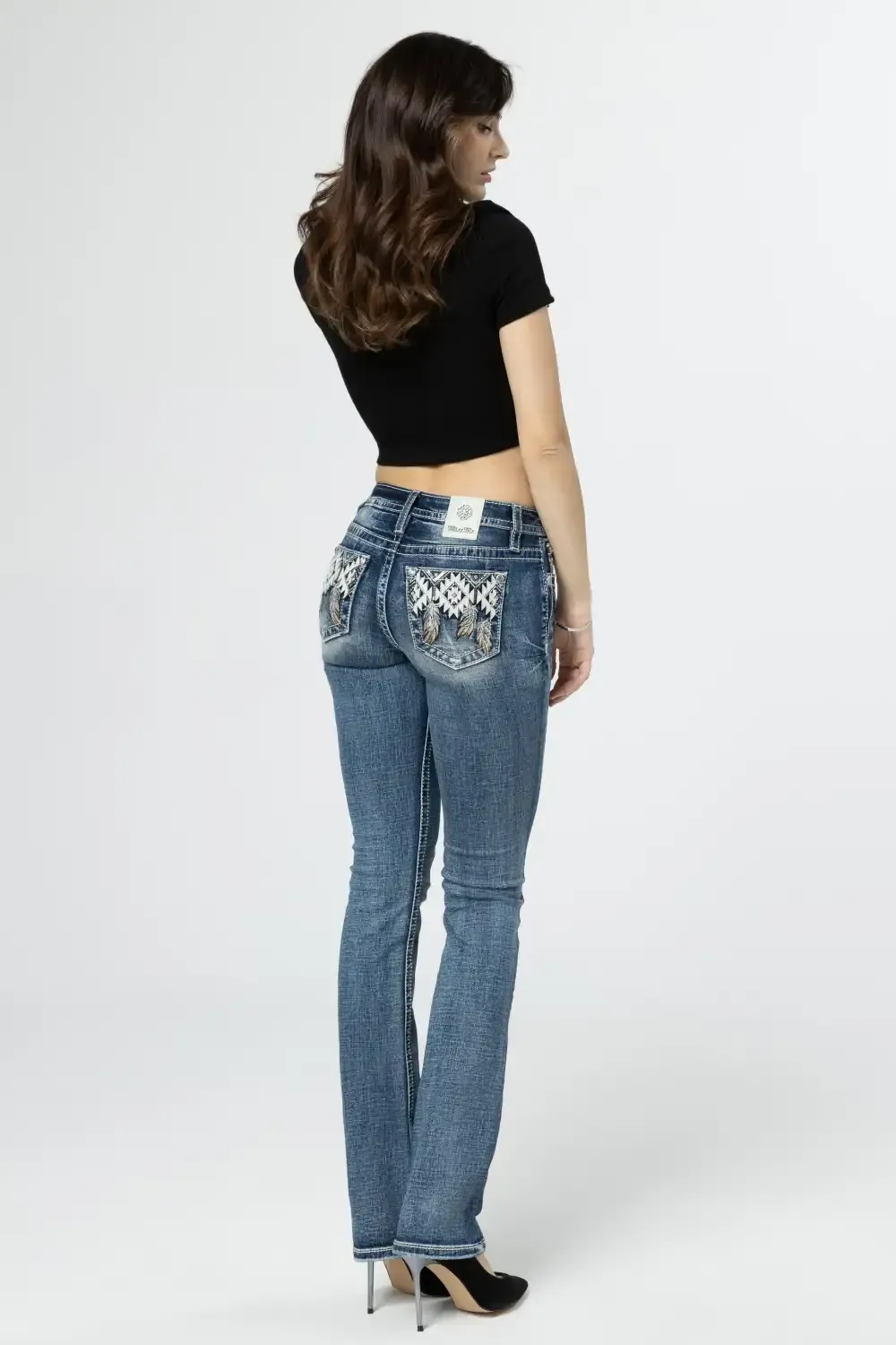 Aztec Hanging Feathers Bootcut Jeans