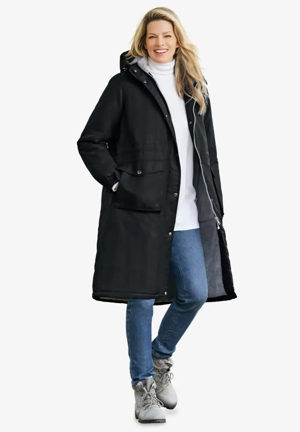Mid-Length Microfiber Parka