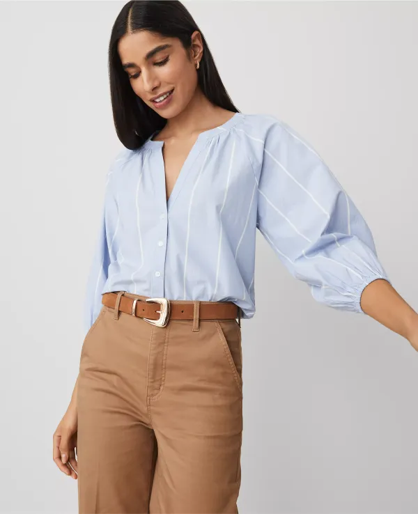 Weekend Collection Striped Raglan Popover