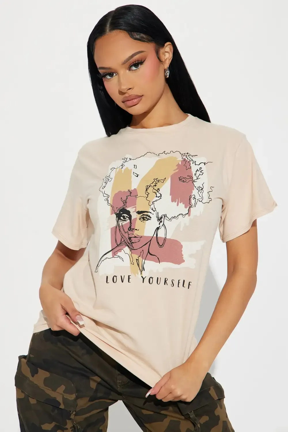 Journey To Self Love Short Sleeve Tee - Natural/Combo