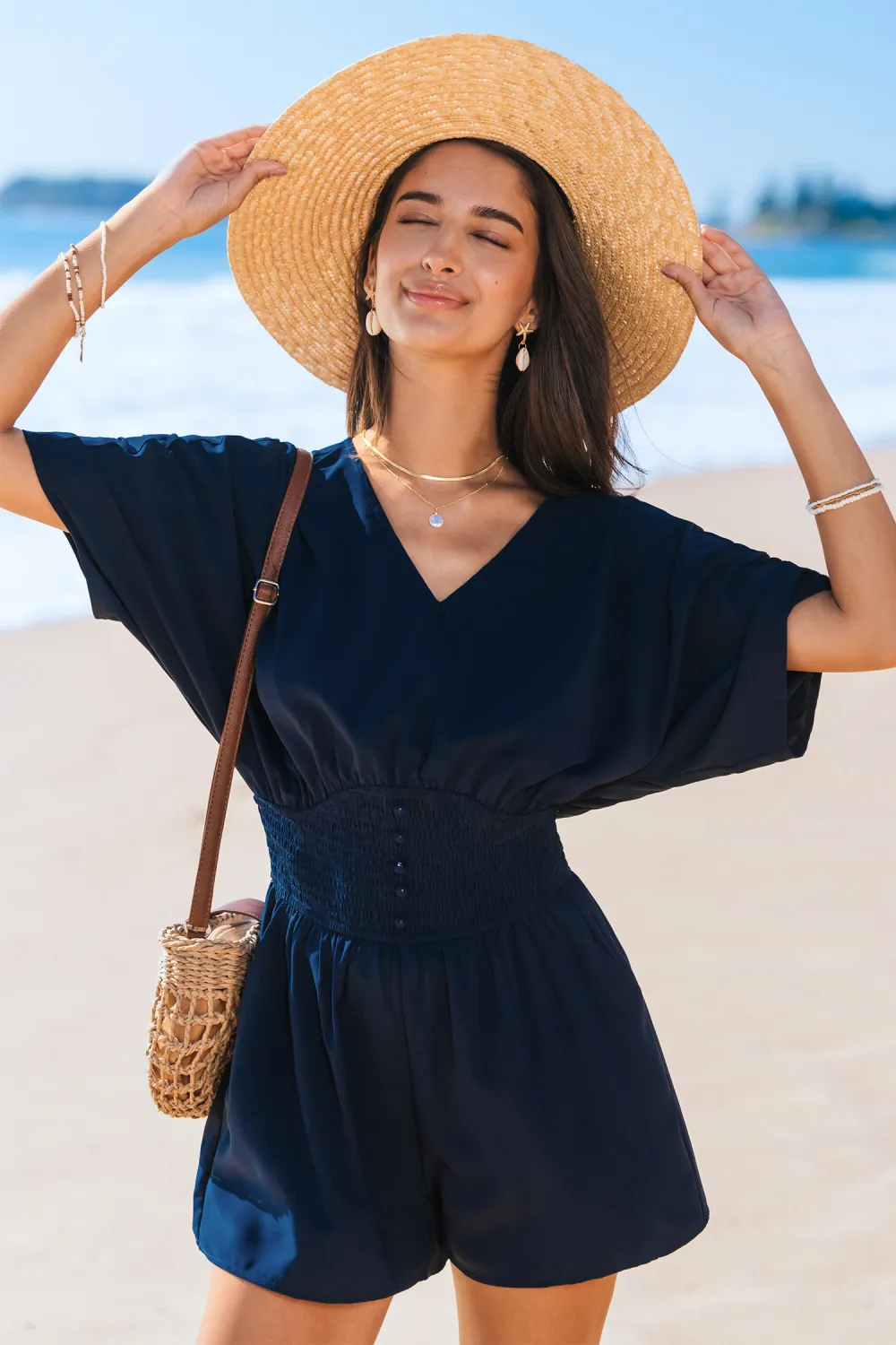 Hourglass Effect Blue Romper