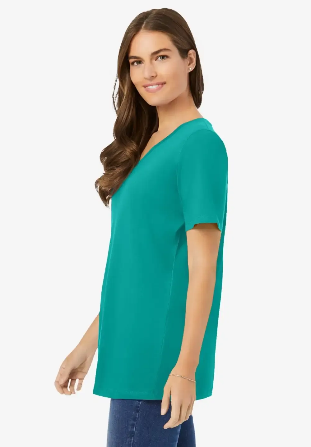 Perfect Short-Sleeve V-Neck Tee