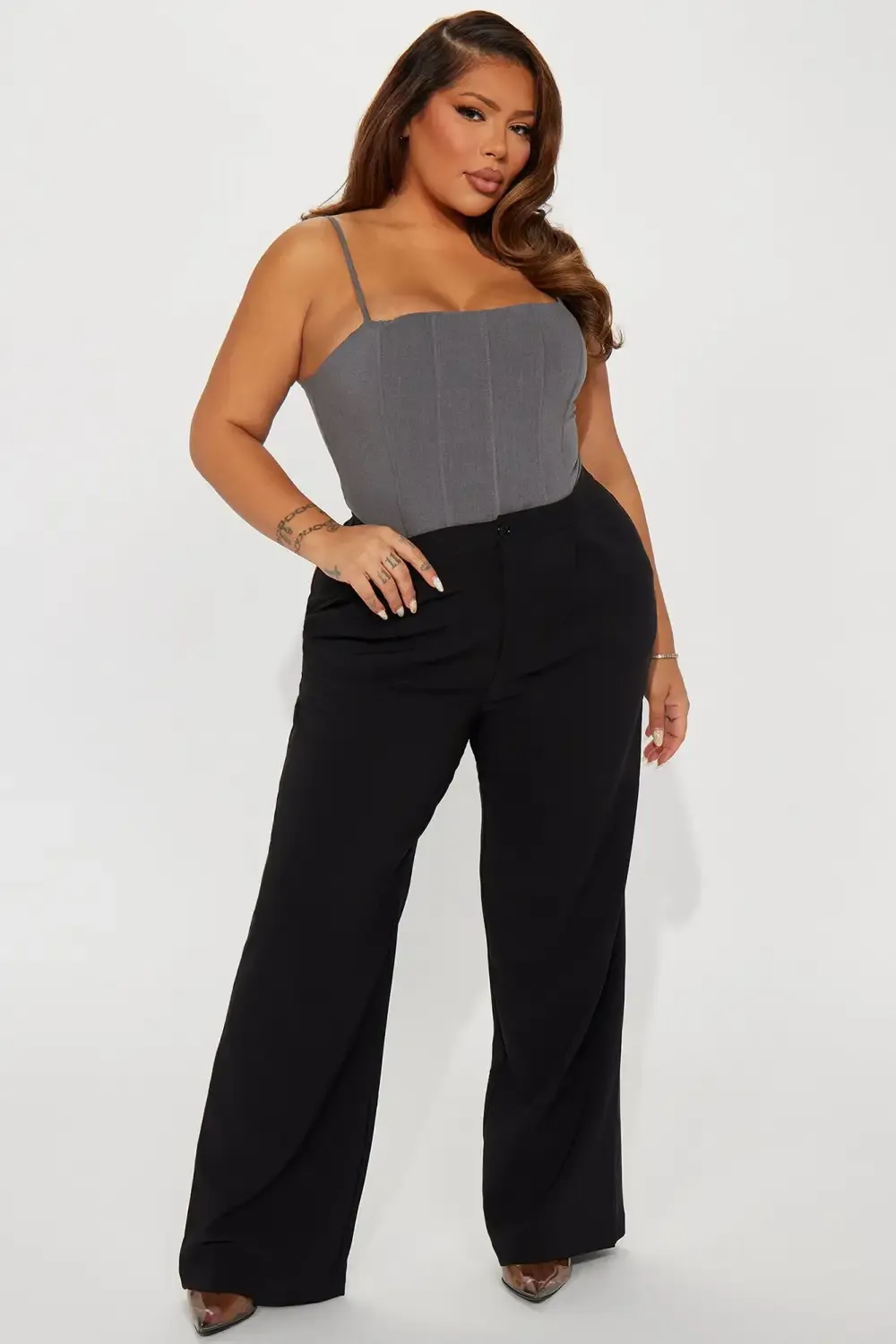 A Jackpot Corset Top - Grey