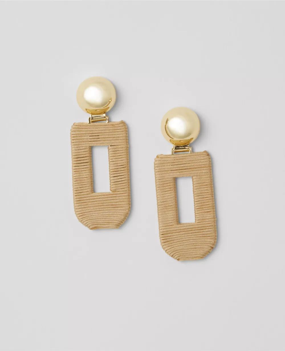 Straw-Wrapped Drop Earrings