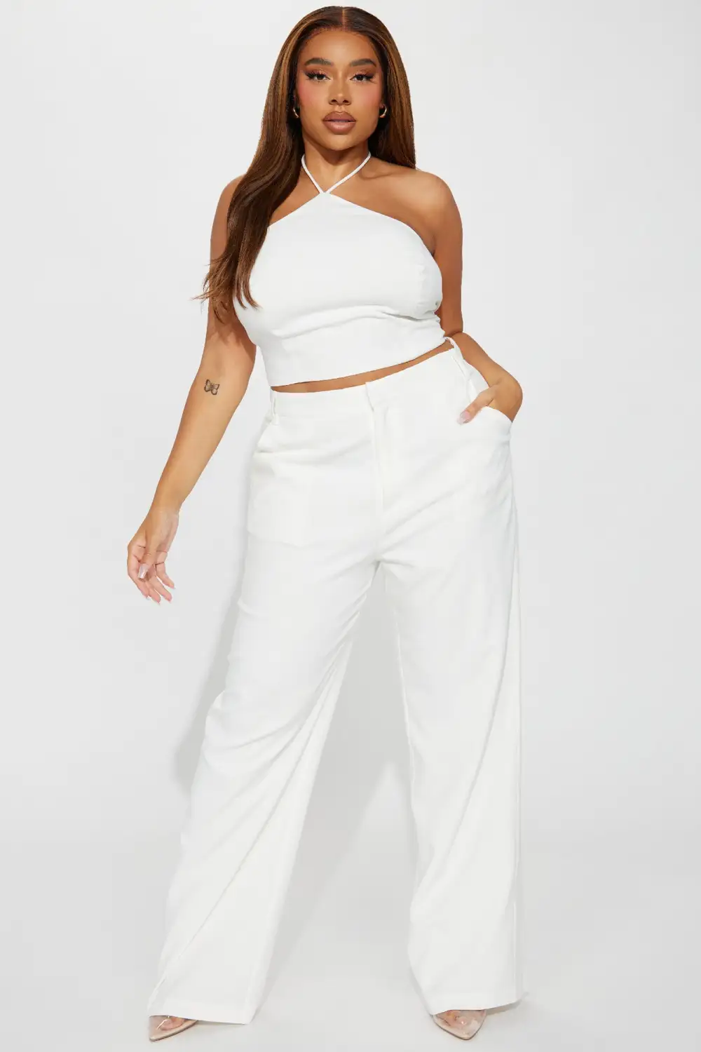 Sunset Views Linen Pant Set 33 - White