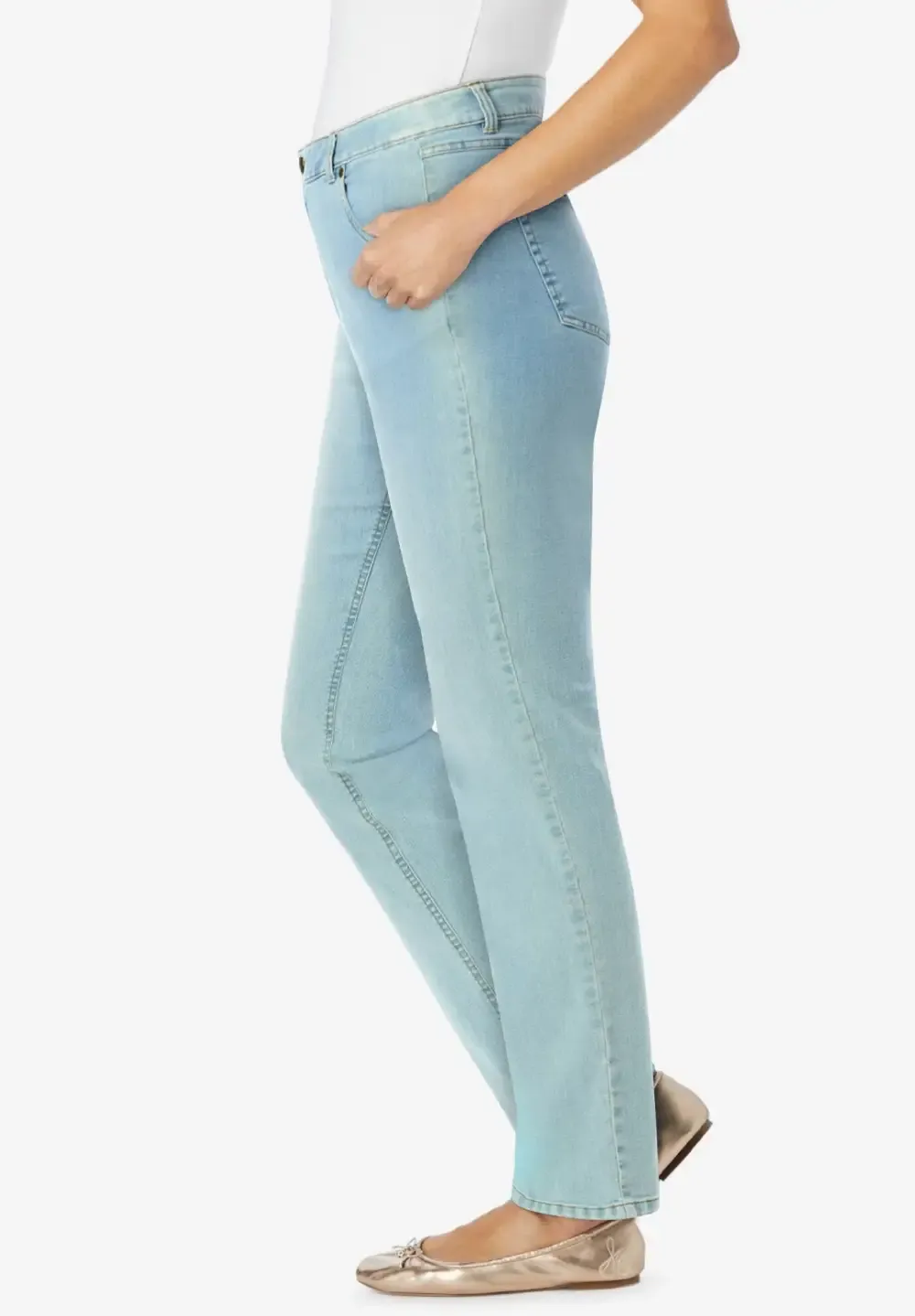 Straight-Leg Stretch Denim Jean