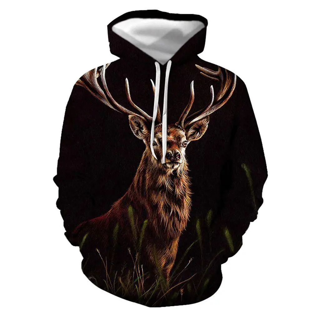 3D GRAPHIC PRINTED HOODIES ELK