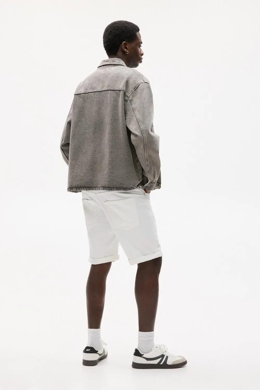 Ripped denim Bermuda shorts