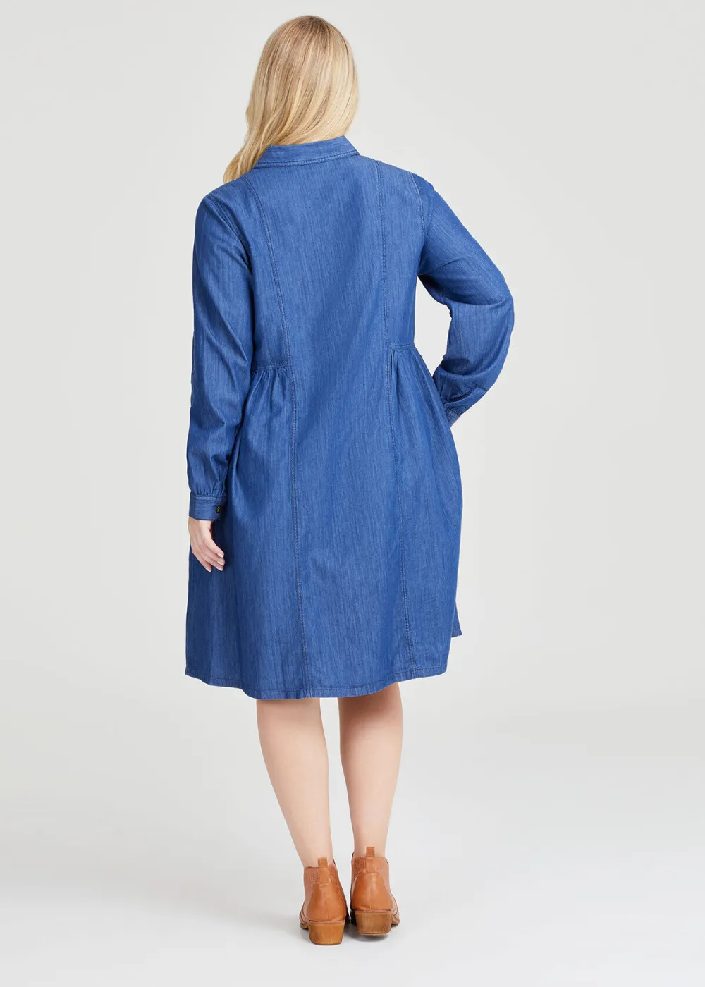 Cotton Button Thru Denim Dress