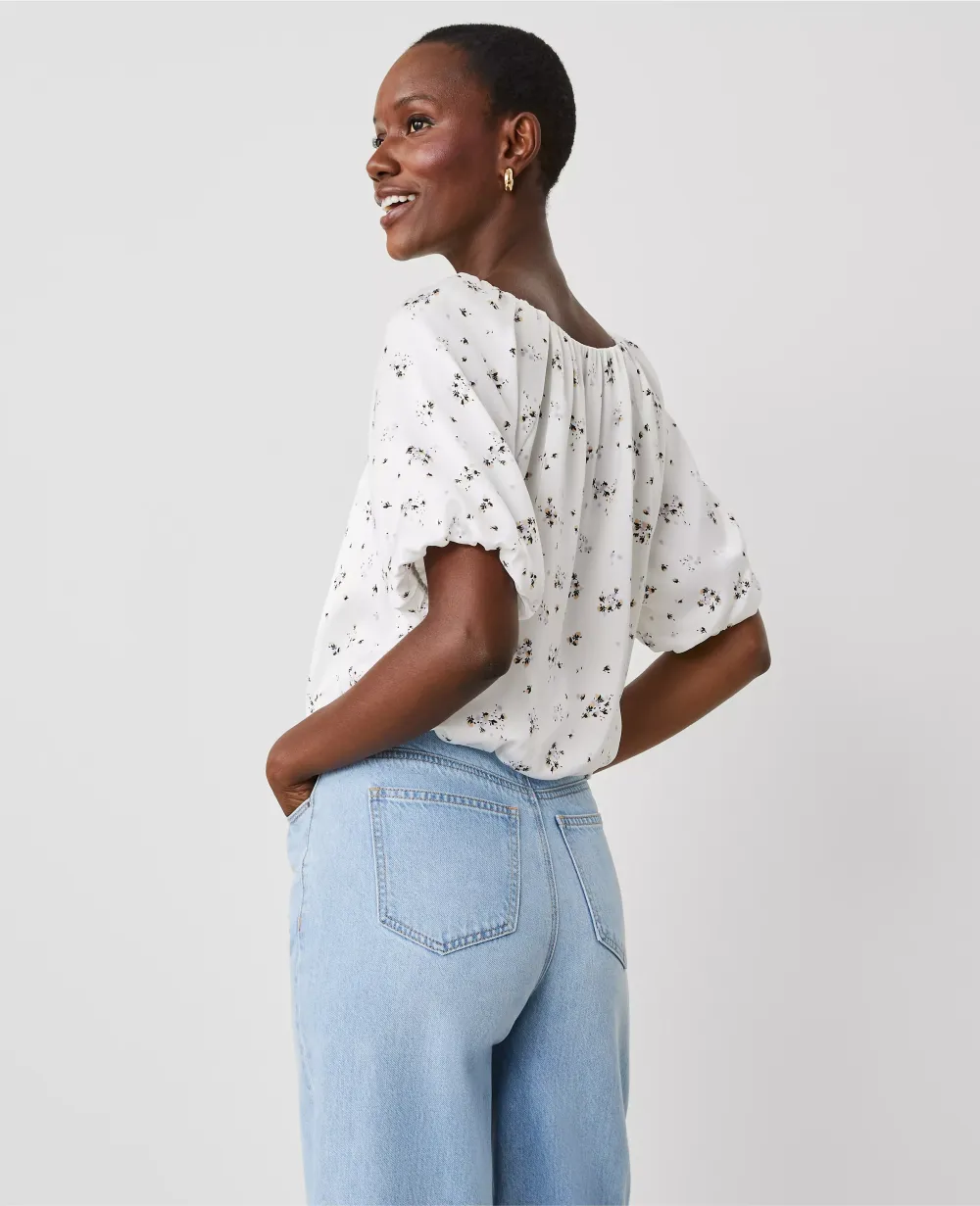 Floral Bubble Hem Top