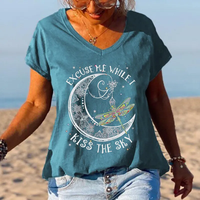Excuse Me While I Kiss The Sky Dragonfly Tees