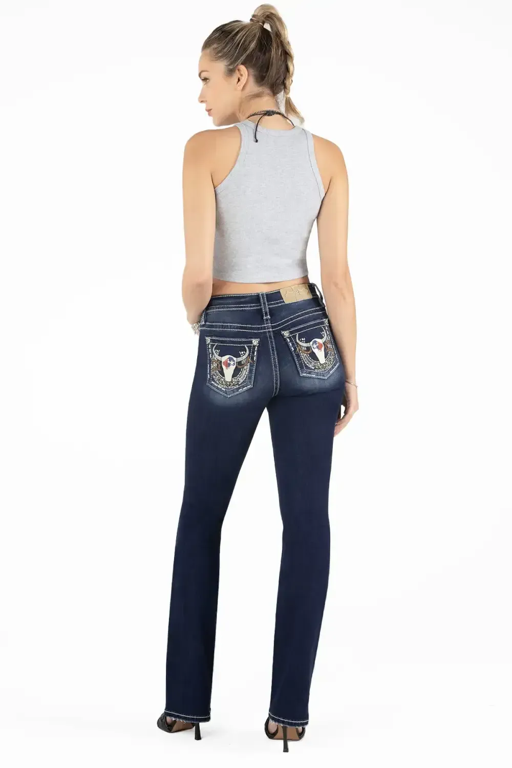 Western Longhorn Bootcut Jeans