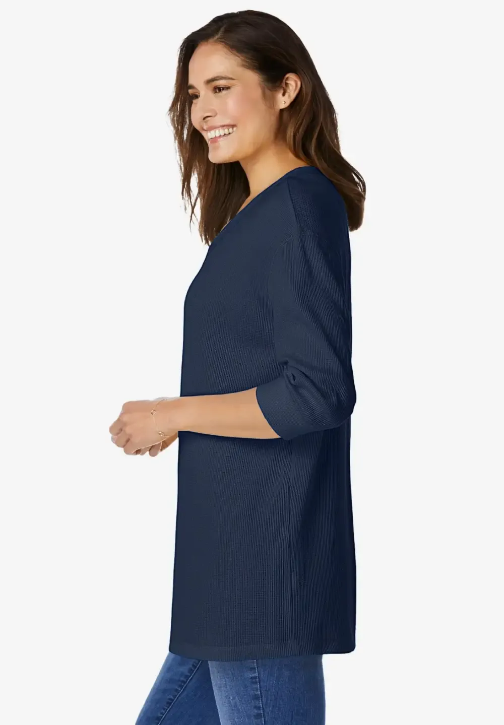 Three-Quarter Sleeve Thermal Sweatshirt