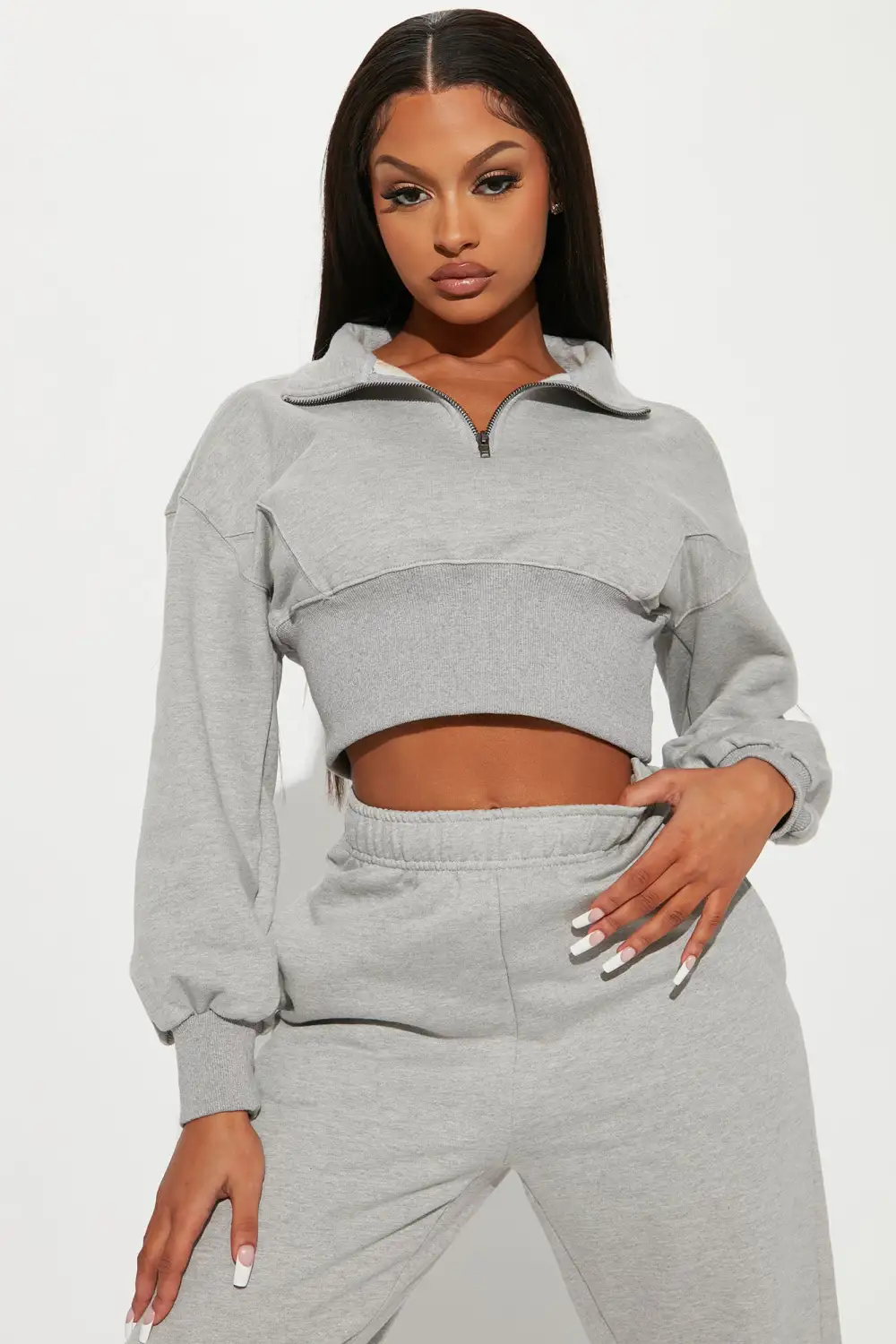 Its Always Casual Pant Set - Grey