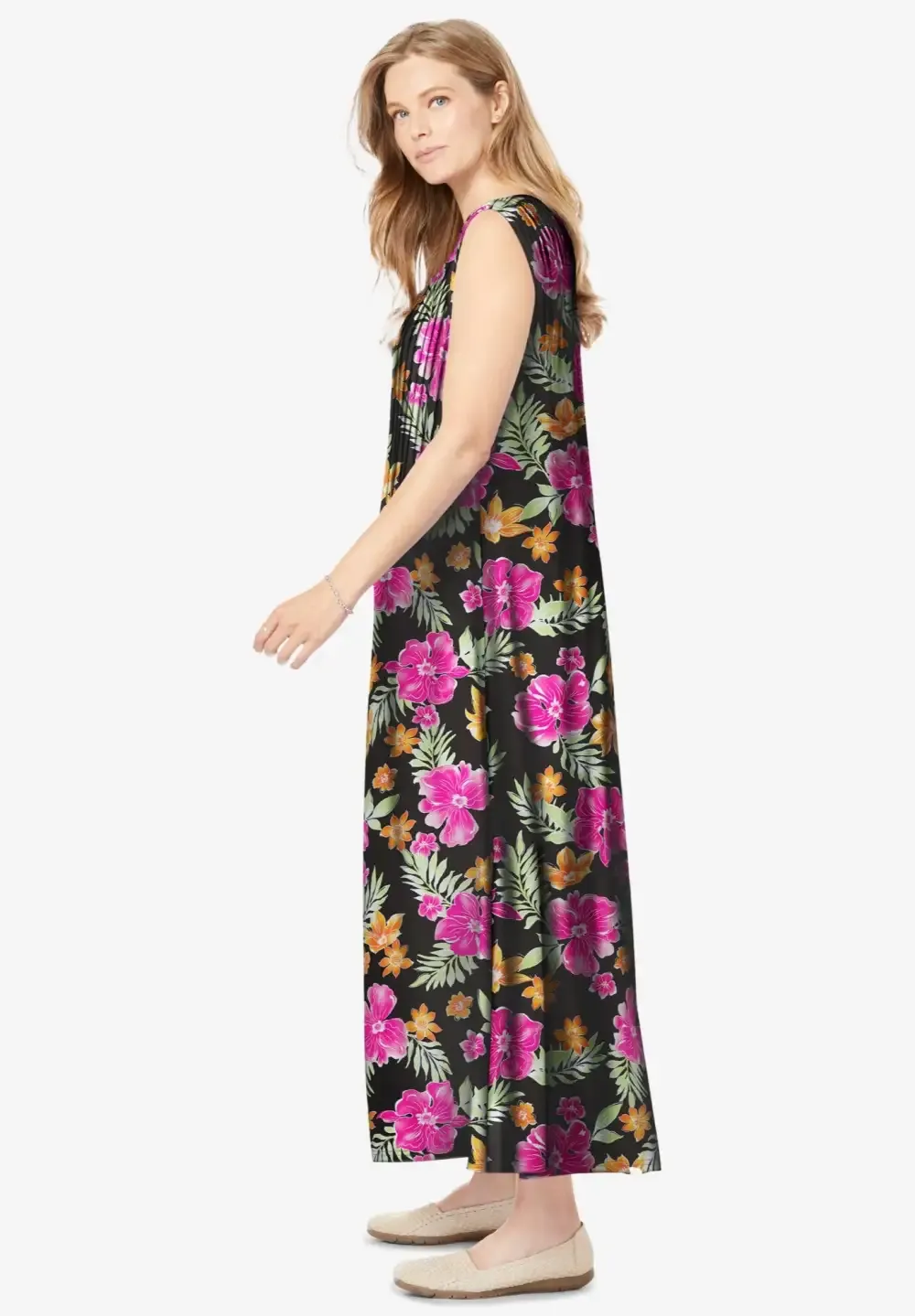 Pintucked Sleeveless Dress